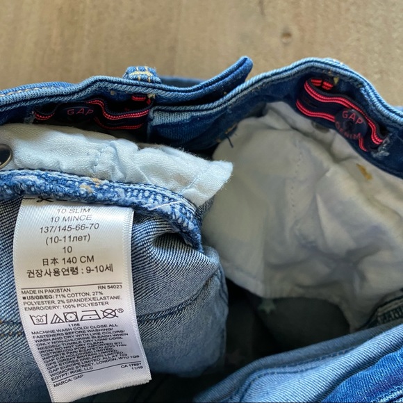 GAP Denim Girls Size 10 Slim Stars -G1 - Picture 3 of 4